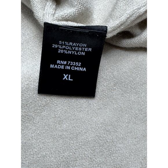 Women’s Sweater Tribekka 44 Beige Lightweight Knit Soft Size XL - Picture 8 of 9